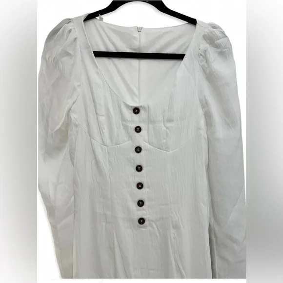 NEW Western Vintage | S, M | Sexy White Effortless Flowy Ruffle Maxi Ankle Dress - Picture 4 of 10